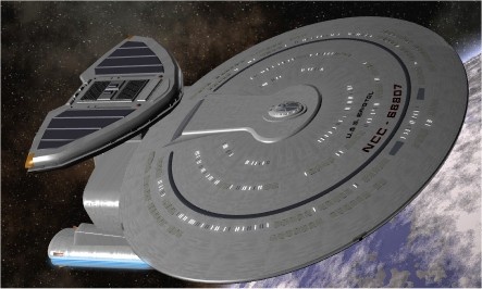 Nebula class science ship in nebula